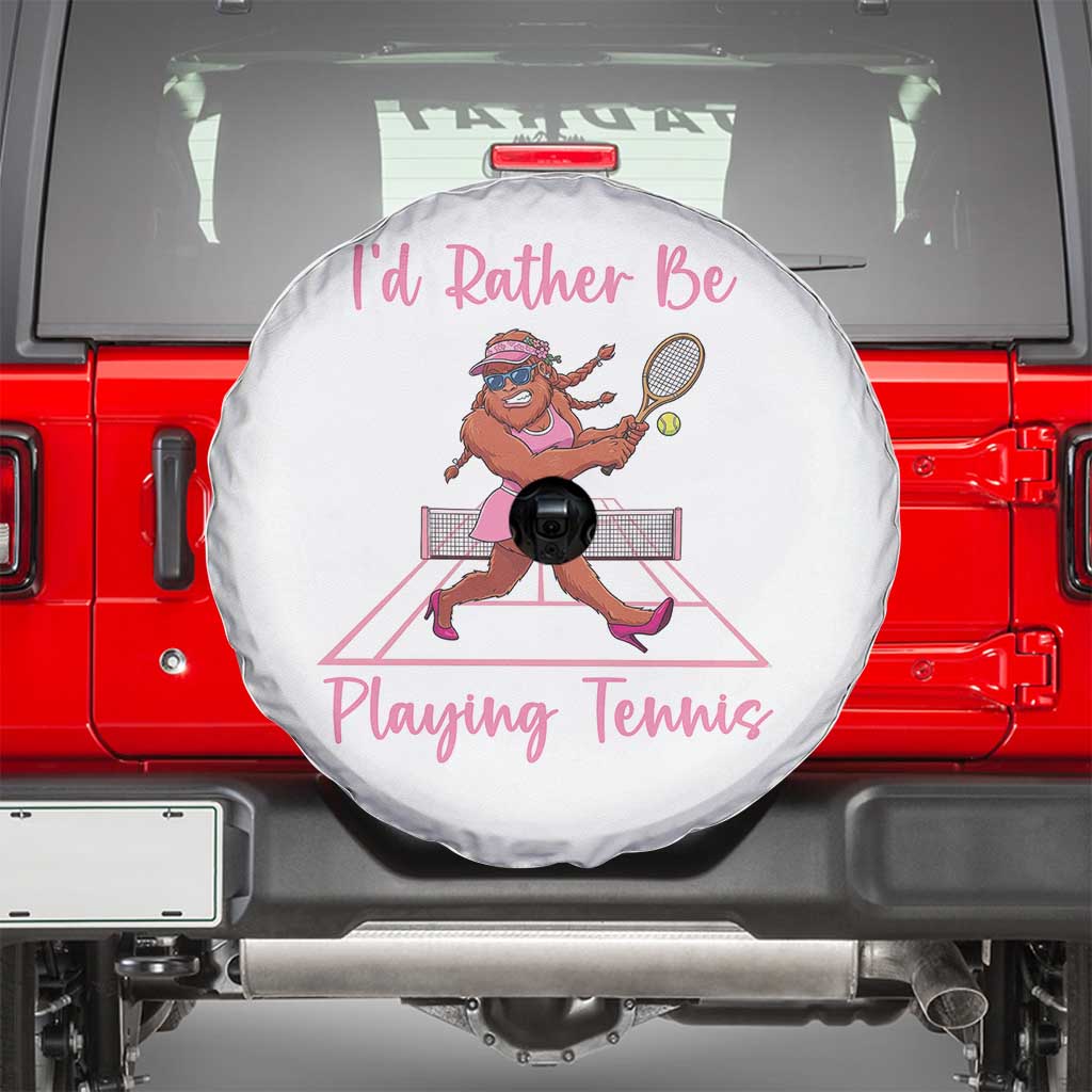 Funny Sexy Bigfoot Playing Tennis Spare Tire Cover Gift For Girls TS12 White Print Your Wear