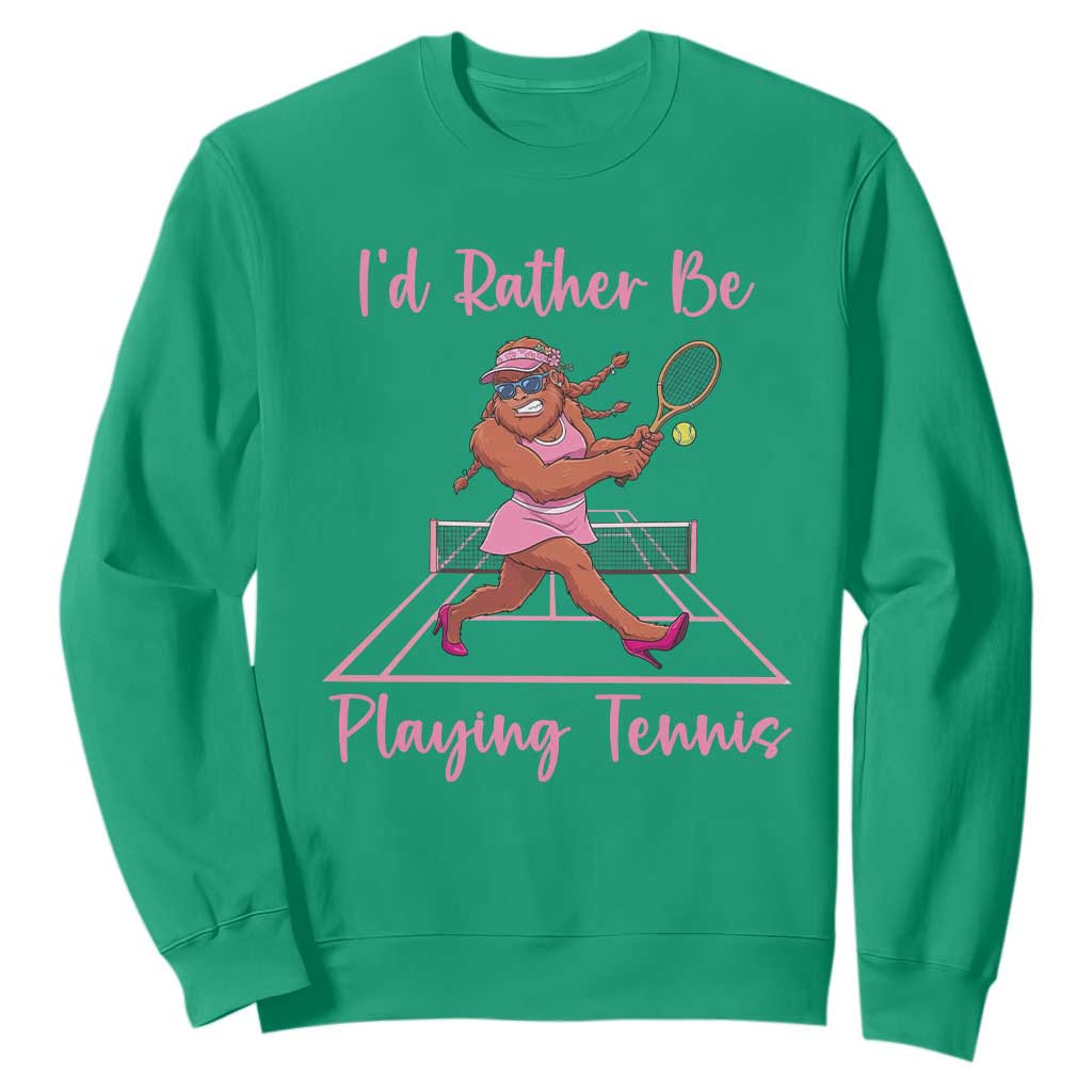 Funny Sexy Bigfoot Playing Tennis Sweatshirt Gift For Girls TS12 Irish Green Print Your Wear
