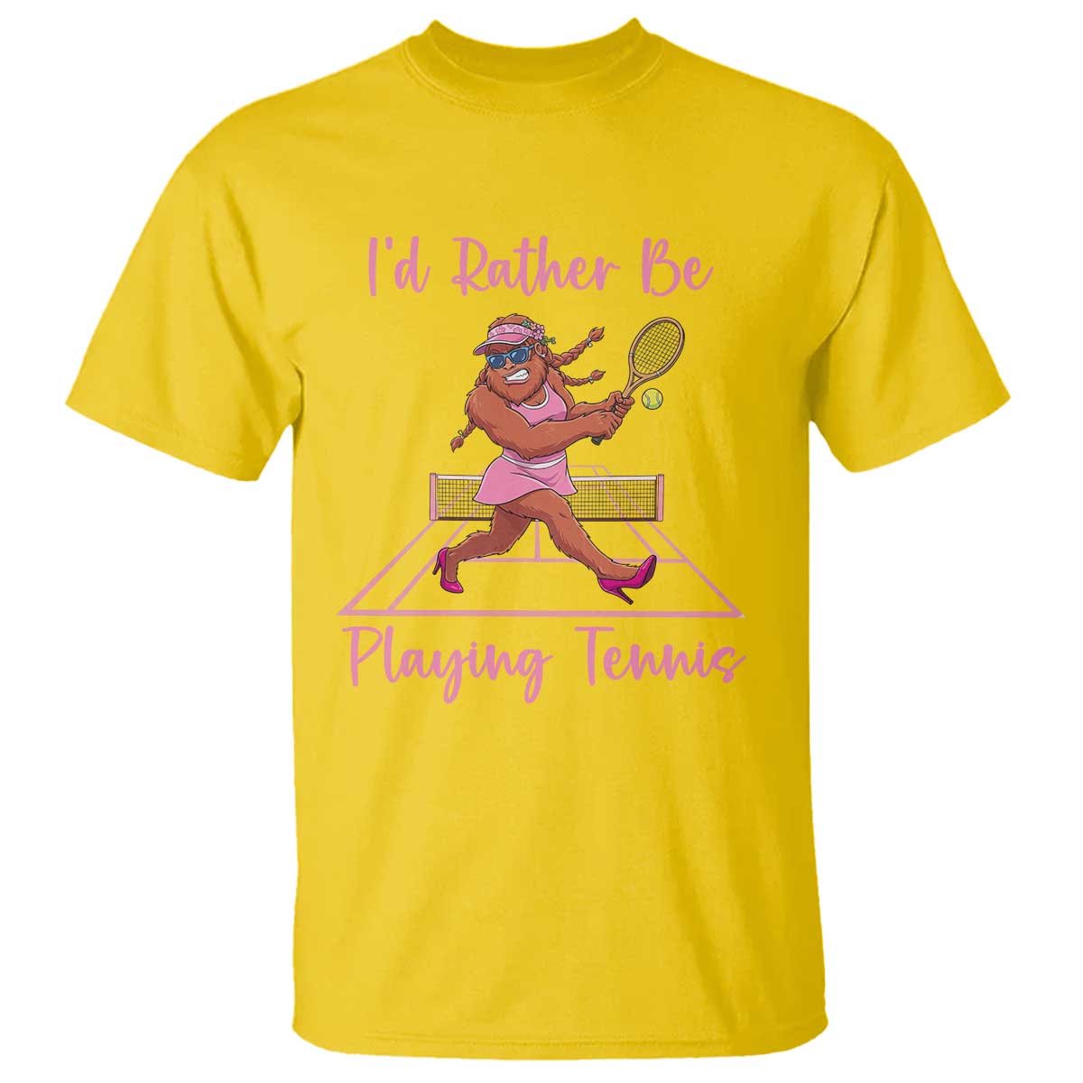 Funny Sexy Bigfoot Playing Tennis T Shirt Gift For Girls TS12 Daisy Print Your Wear