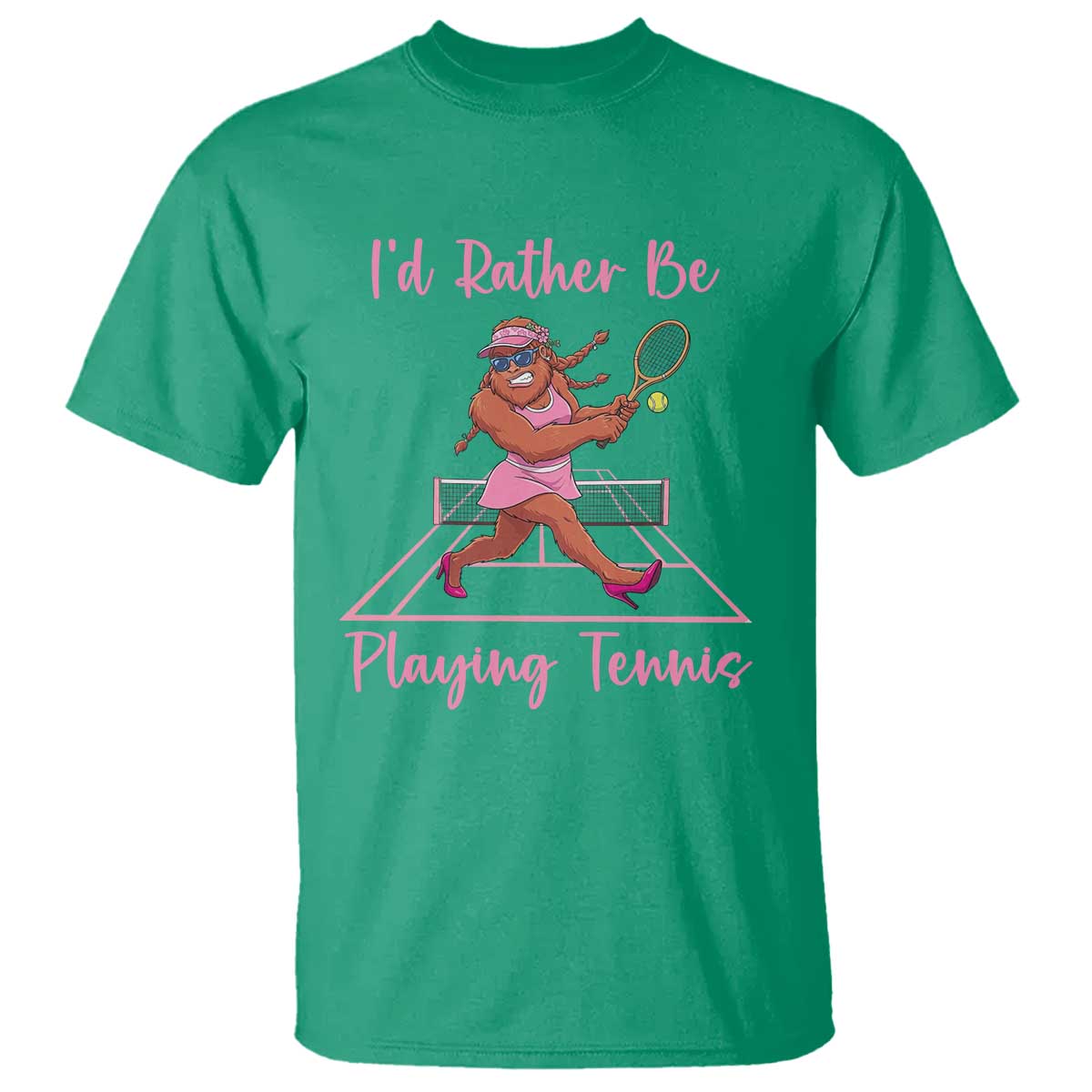 Funny Sexy Bigfoot Playing Tennis T Shirt Gift For Girls TS12 Irish Green Print Your Wear