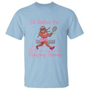 Funny Sexy Bigfoot Playing Tennis T Shirt Gift For Girls TS12 Light Blue Print Your Wear