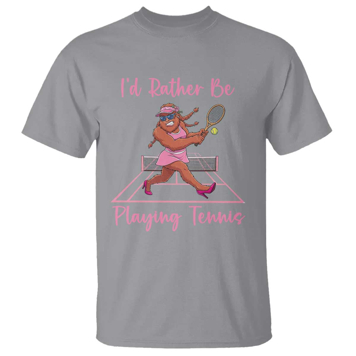 Funny Sexy Bigfoot Playing Tennis T Shirt Gift For Girls TS12 Sport Gray Print Your Wear