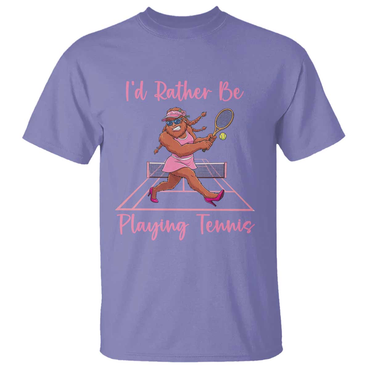 Funny Sexy Bigfoot Playing Tennis T Shirt Gift For Girls TS12 Violet Print Your Wear