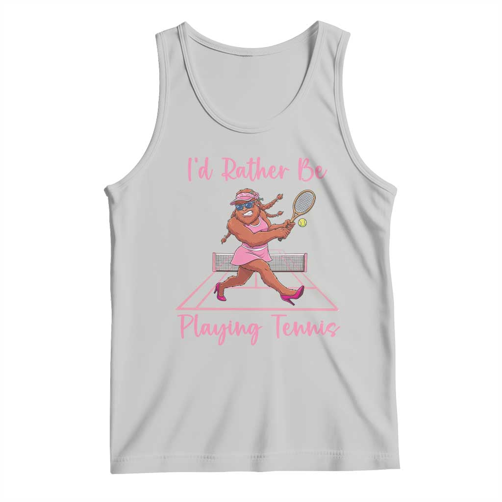 Funny Sexy Bigfoot Playing Tennis Tank Top Gift For Girls TS12 Ash Print Your Wear