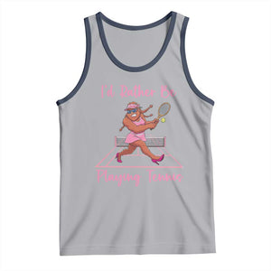 Funny Sexy Bigfoot Playing Tennis Tank Top Gift For Girls TS12 Athletic Heather Navy Print Your Wear