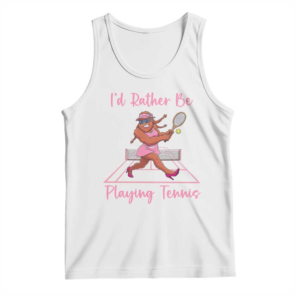 Funny Sexy Bigfoot Playing Tennis Tank Top Gift For Girls TS12 White Print Your Wear