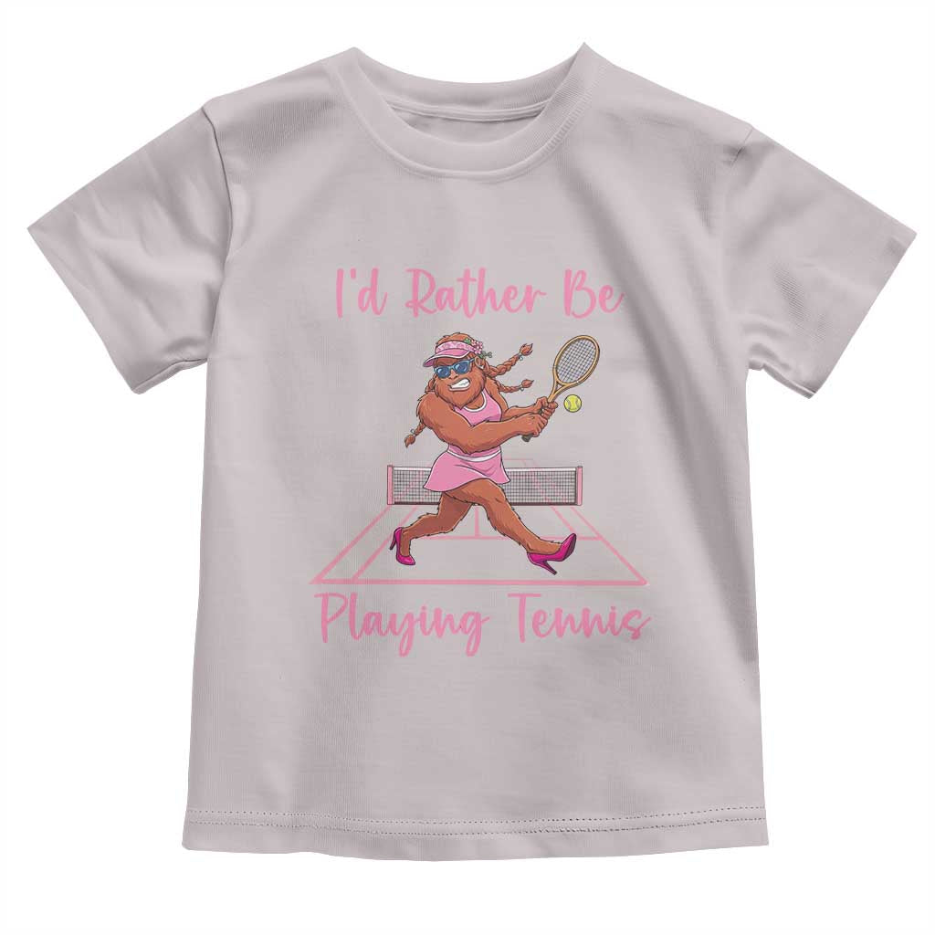 Funny Sexy Bigfoot Playing Tennis Toddler T Shirt Gift For Girls TS12 Ice Gray Print Your Wear