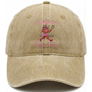 Funny Sexy Bigfoot Playing Tennis Washed Cotton Baseball Cap Gift For Girls TS12 Print Your Wear