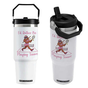 Funny Sexy Bigfoot Playing Tennis Flip Straw Tumbler Gift For Girls TS12 One Size: 30 oz White Print Your Wear