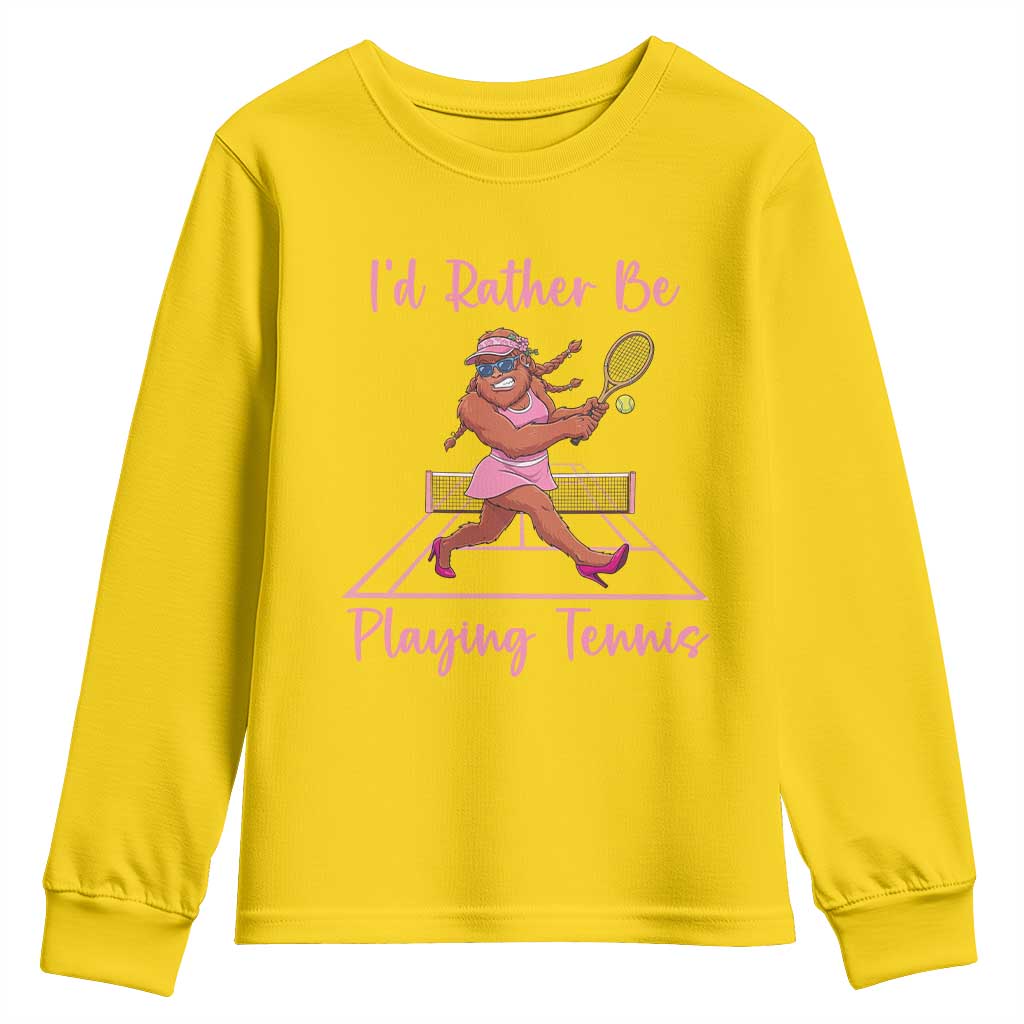 Funny Sexy Bigfoot Playing Tennis Youth Sweatshirt Gift For Girls TS12 Daisy Print Your Wear