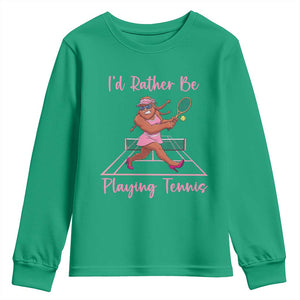 Funny Sexy Bigfoot Playing Tennis Youth Sweatshirt Gift For Girls TS12 Irish Green Print Your Wear