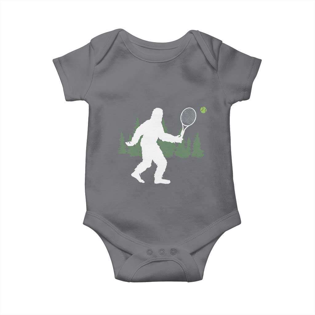 Funny Sasquatch Tennis Player Baby Onesie Folklore Cryptid Gift TS12 Charcoal Print Your Wear