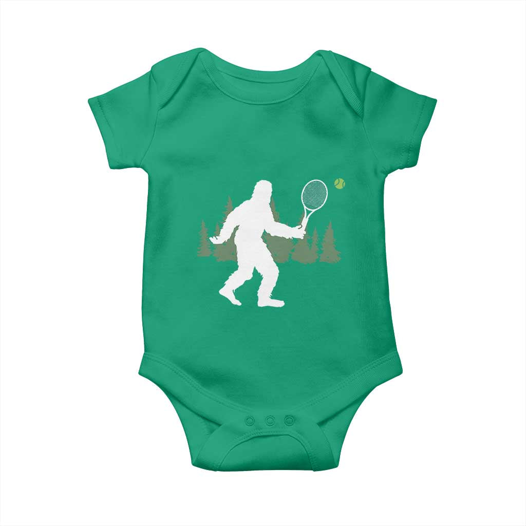 Funny Sasquatch Tennis Player Baby Onesie Folklore Cryptid Gift TS12 Irish Green Print Your Wear