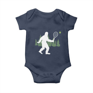 Funny Sasquatch Tennis Player Baby Onesie Folklore Cryptid Gift TS12 Navy Print Your Wear