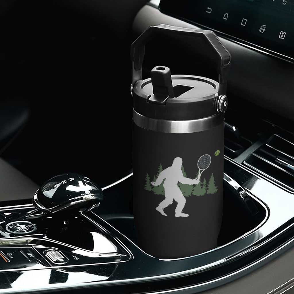 Funny Sasquatch Tennis Player Flip Straw Tumbler Folklore Cryptid Gift TS12 Print Your Wear