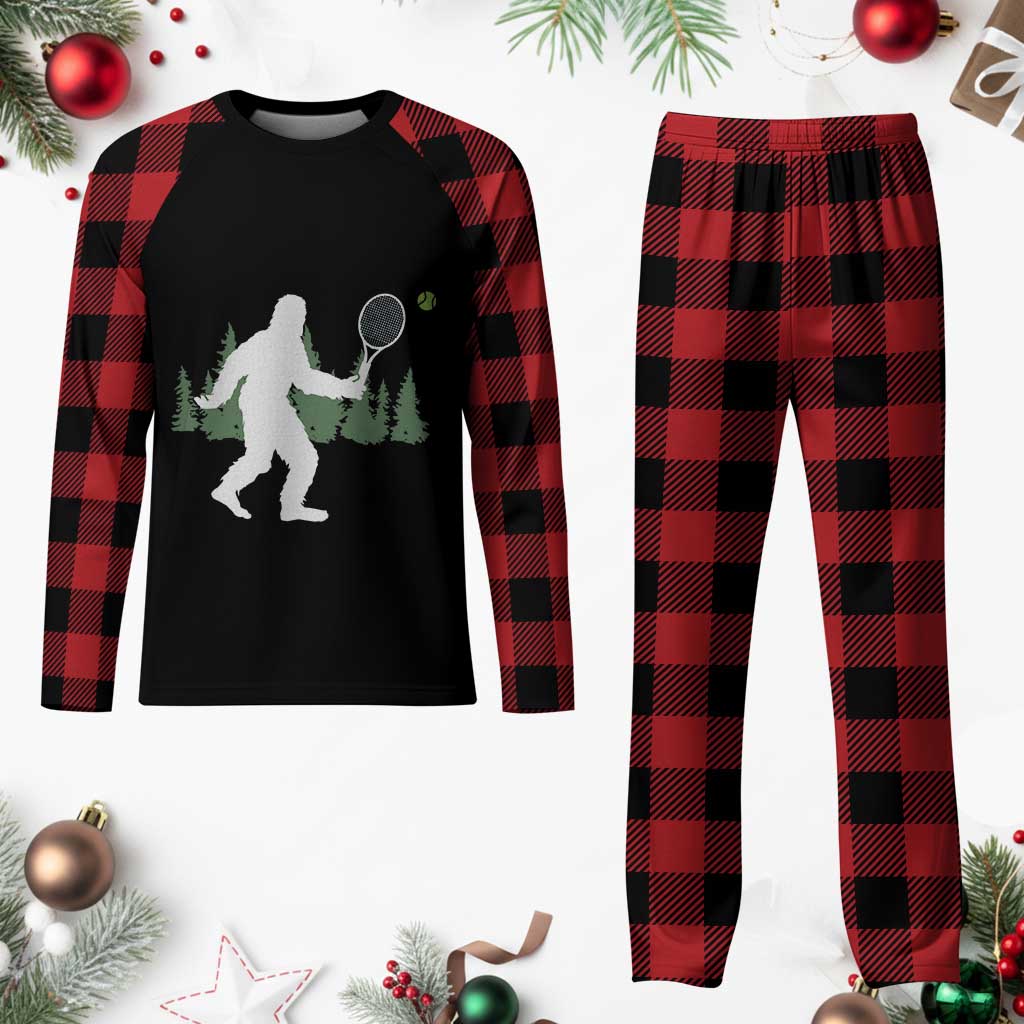 Funny Sasquatch Tennis Player Plaid Pajama Set Folklore Cryptid Gift TS12 Buffalo Plaid Print Your Wear