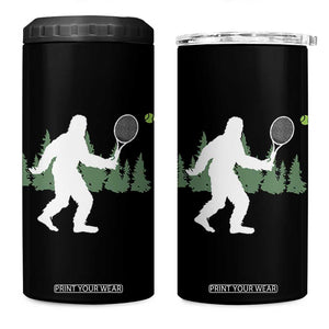 Funny Sasquatch Tennis Player 4 in 1 Can Cooler Tumbler Folklore Cryptid Gift TS12 One Size: 16 oz Black Print Your Wear
