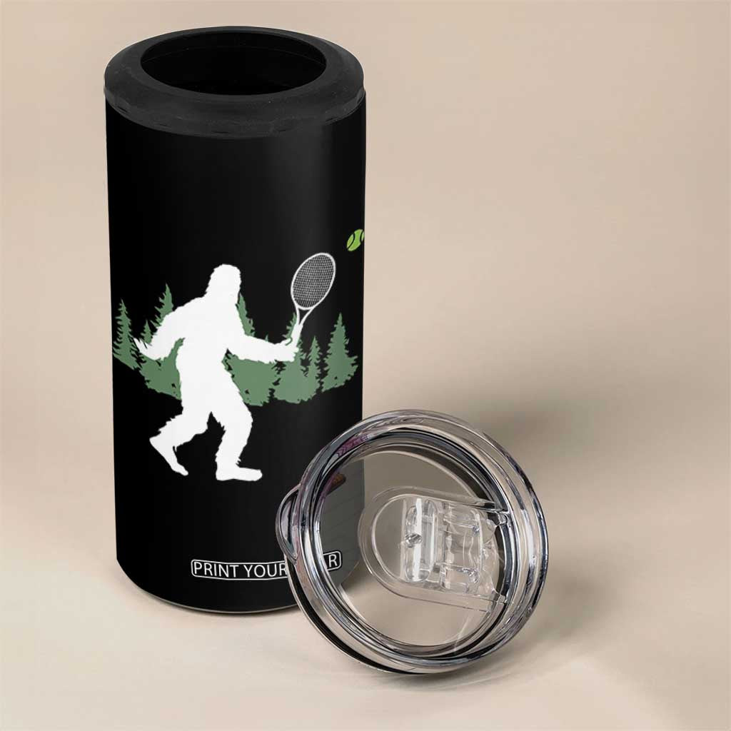 Funny Sasquatch Tennis Player 4 in 1 Can Cooler Tumbler Folklore Cryptid Gift TS12 Print Your Wear