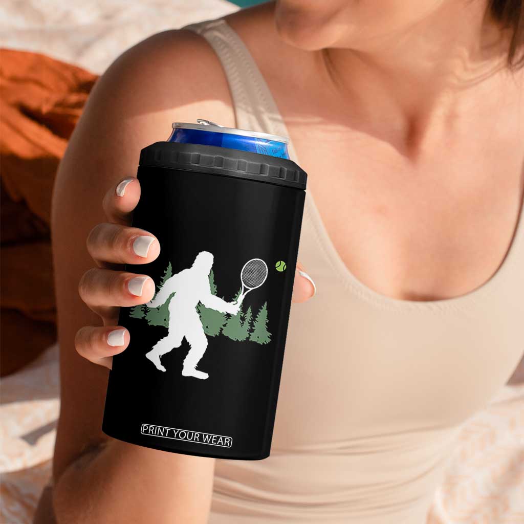 Funny Sasquatch Tennis Player 4 in 1 Can Cooler Tumbler Folklore Cryptid Gift TS12 Print Your Wear