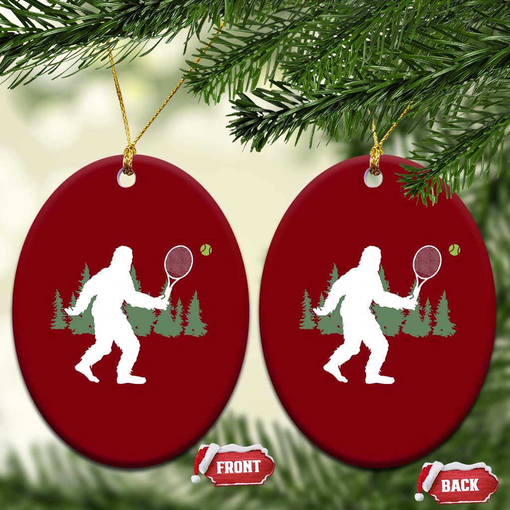 Funny Sasquatch Tennis Player Ceramic Ornament Folklore Cryptid Gift TS12 Print Your Wear