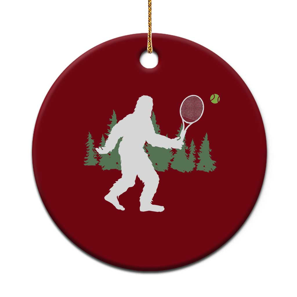 Funny Sasquatch Tennis Player Ceramic Ornament Folklore Cryptid Gift TS12 1pc Red Print Your Wear