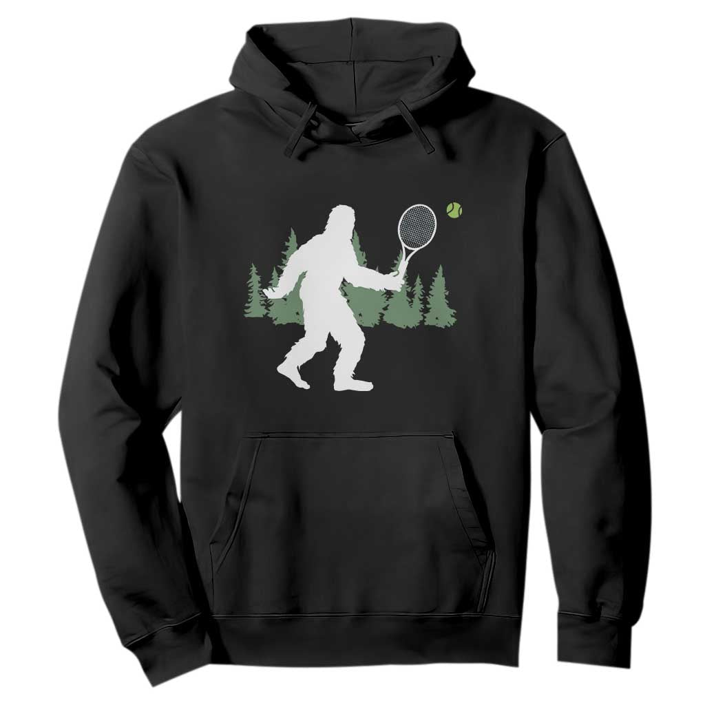 Funny Sasquatch Tennis Player Hoodie Folklore Cryptid Gift TS12 Black Print Your Wear
