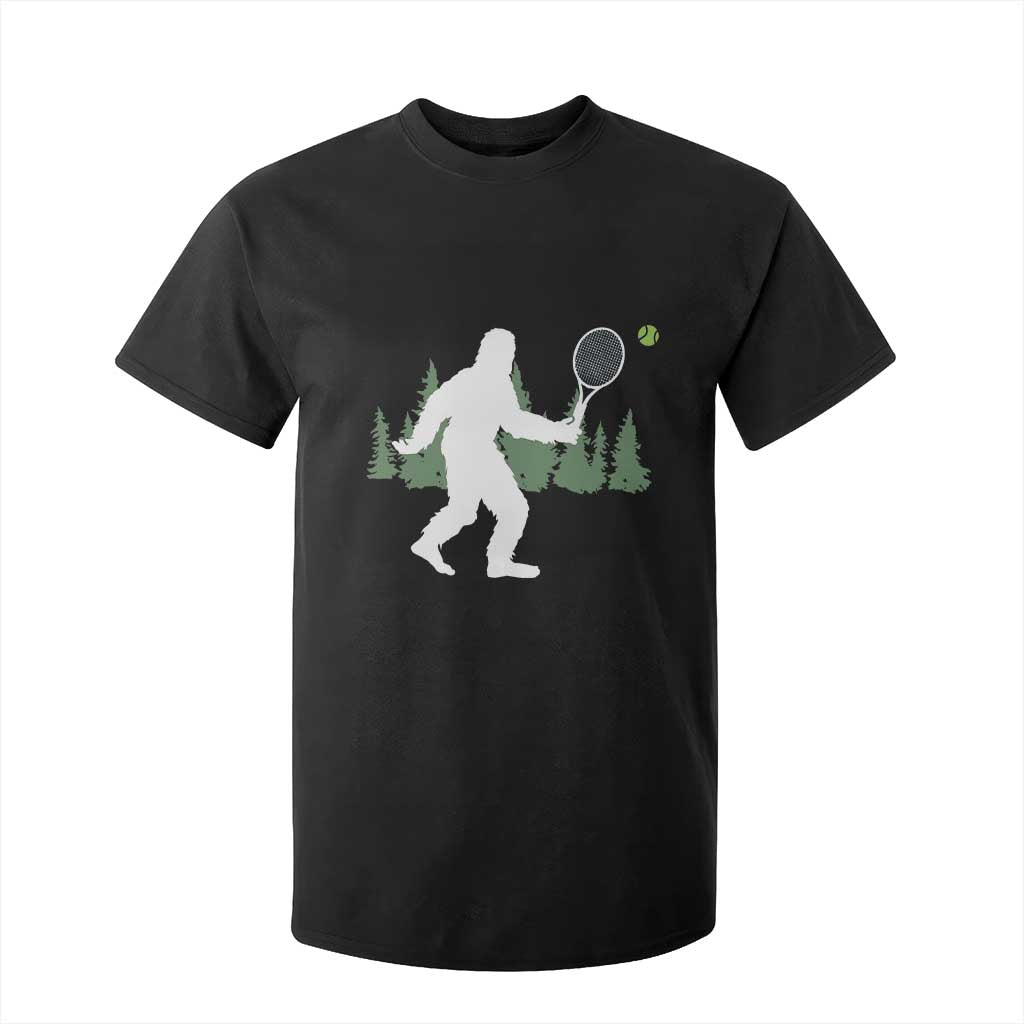 Funny Sasquatch Tennis Player T Shirt For Kid Folklore Cryptid Gift TS12 Black Print Your Wear