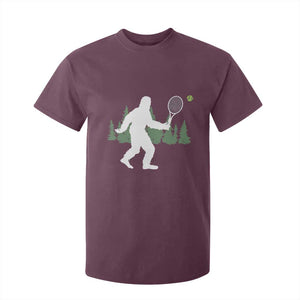 Funny Sasquatch Tennis Player T Shirt For Kid Folklore Cryptid Gift TS12 Maroon Print Your Wear