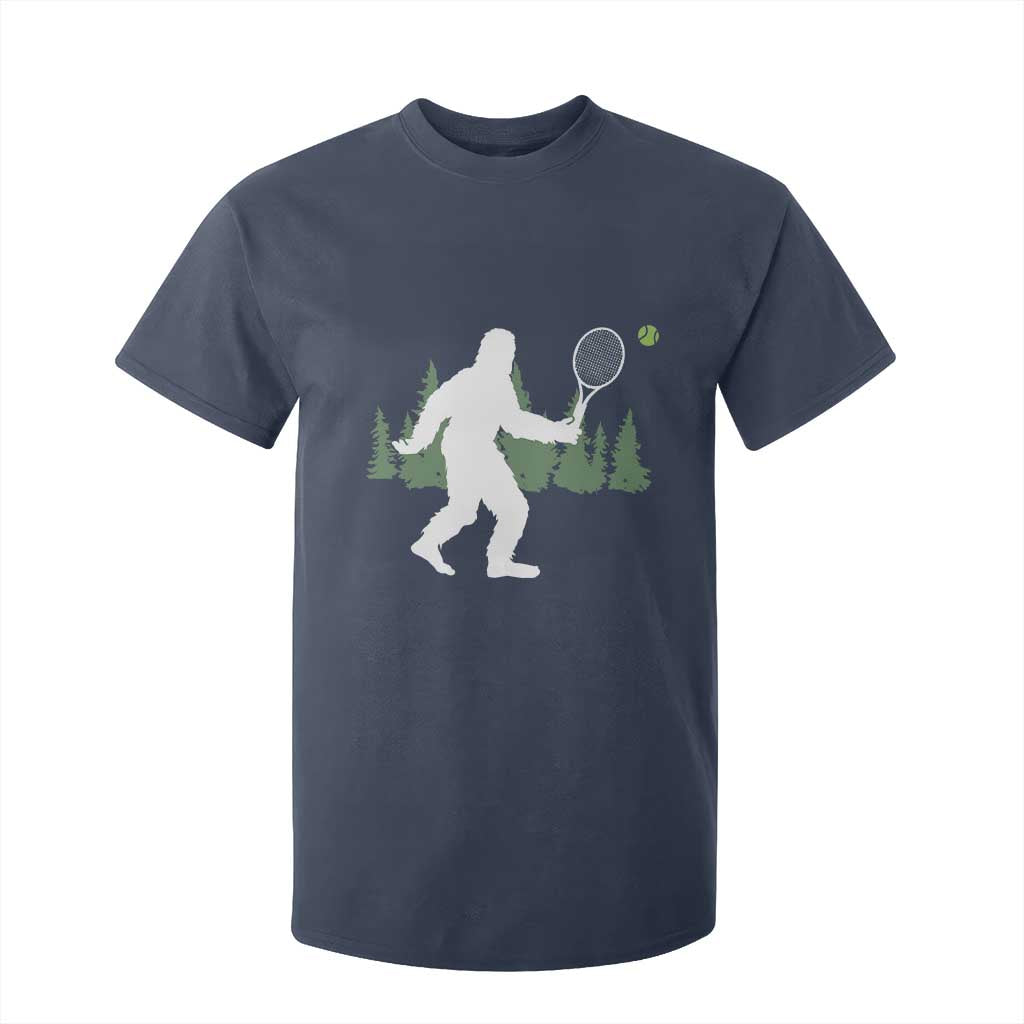 Funny Sasquatch Tennis Player T Shirt For Kid Folklore Cryptid Gift TS12 Navy Print Your Wear