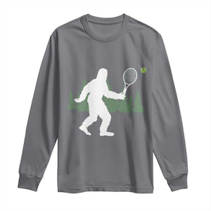 Funny Sasquatch Tennis Player Long Sleeve Shirt Folklore Cryptid Gift TS12 Charcoal Print Your Wear