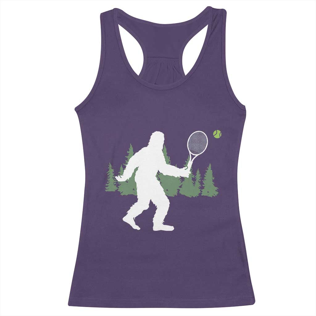 Funny Sasquatch Tennis Player Racerback Tank Top Folklore Cryptid Gift TS12 Purple Print Your Wear