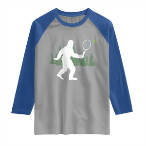 Funny Sasquatch Tennis Player Raglan Shirt Folklore Cryptid Gift TS12 Sport Gray Royal Print Your Wear