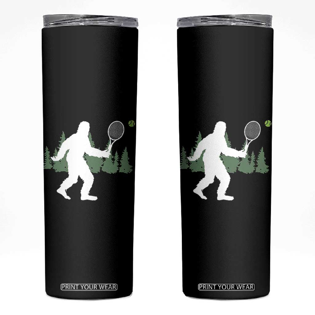 Funny Sasquatch Tennis Player Skinny Tumbler Folklore Cryptid Gift TS12 Black Print Your Wear