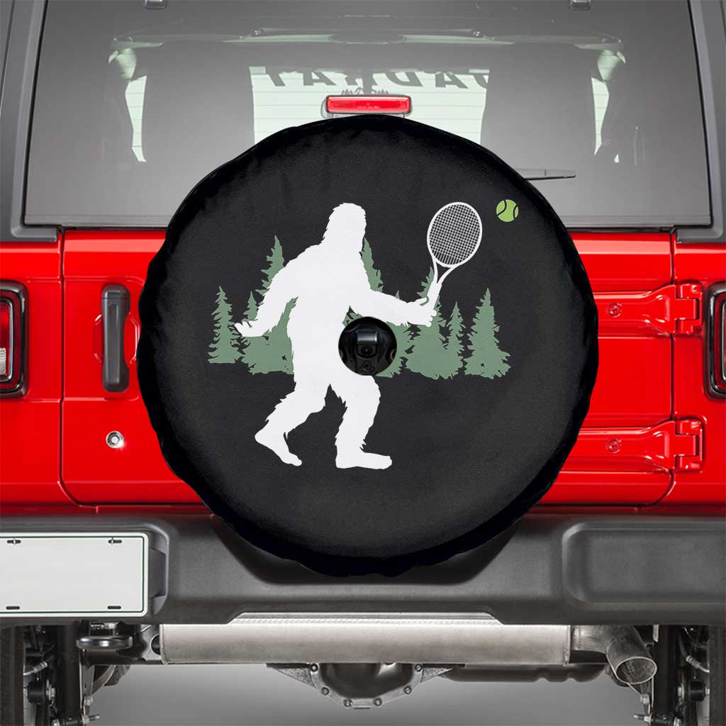 Funny Sasquatch Tennis Player Spare Tire Cover Folklore Cryptid Gift TS12 Black Print Your Wear