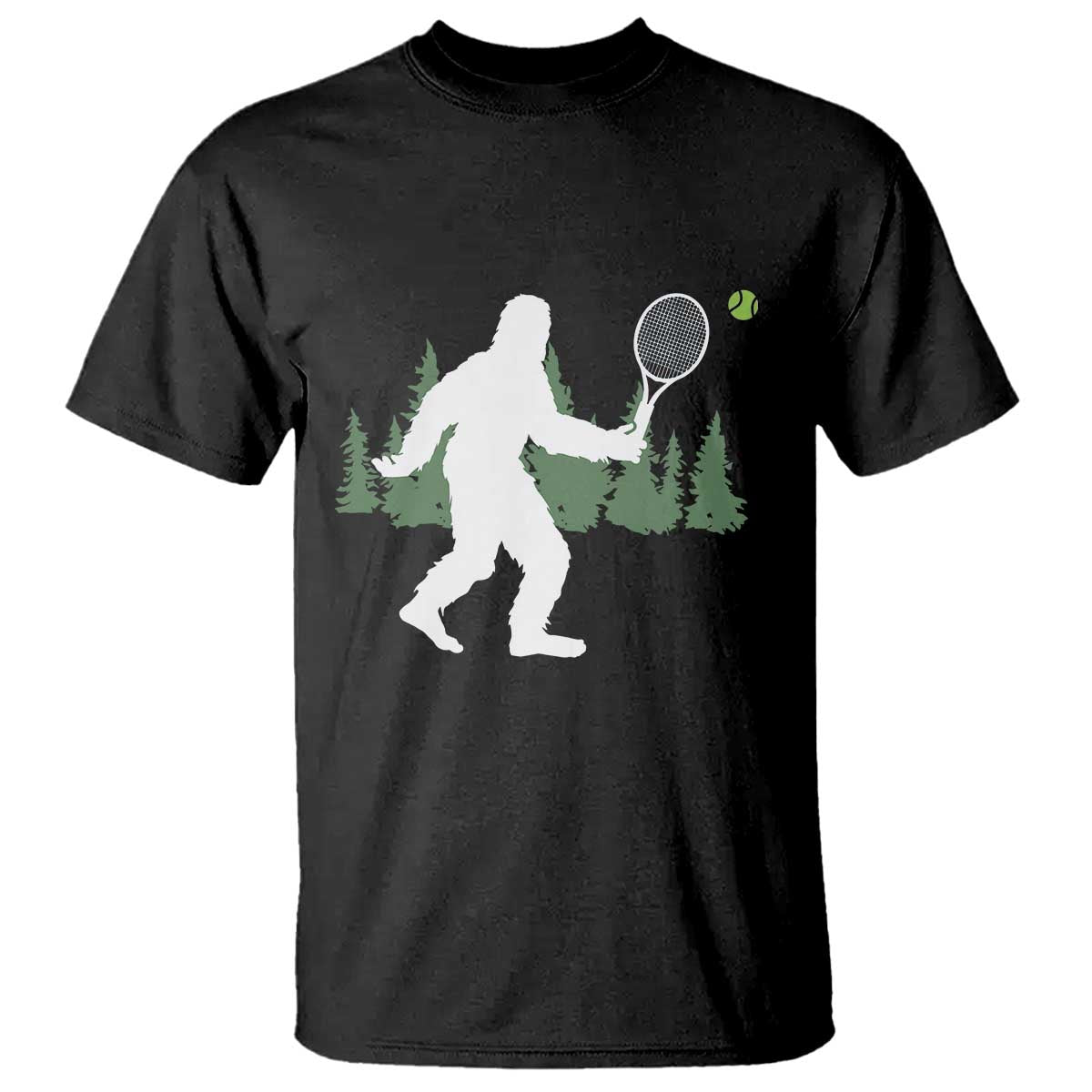 Funny Sasquatch Tennis Player T Shirt Folklore Cryptid Gift TS12 Black Print Your Wear