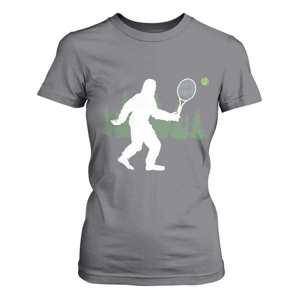Funny Sasquatch Tennis Player T Shirt For Women Folklore Cryptid Gift TS12 Charcoal Print Your Wear