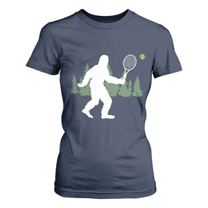 Funny Sasquatch Tennis Player T Shirt For Women Folklore Cryptid Gift TS12 Navy Print Your Wear