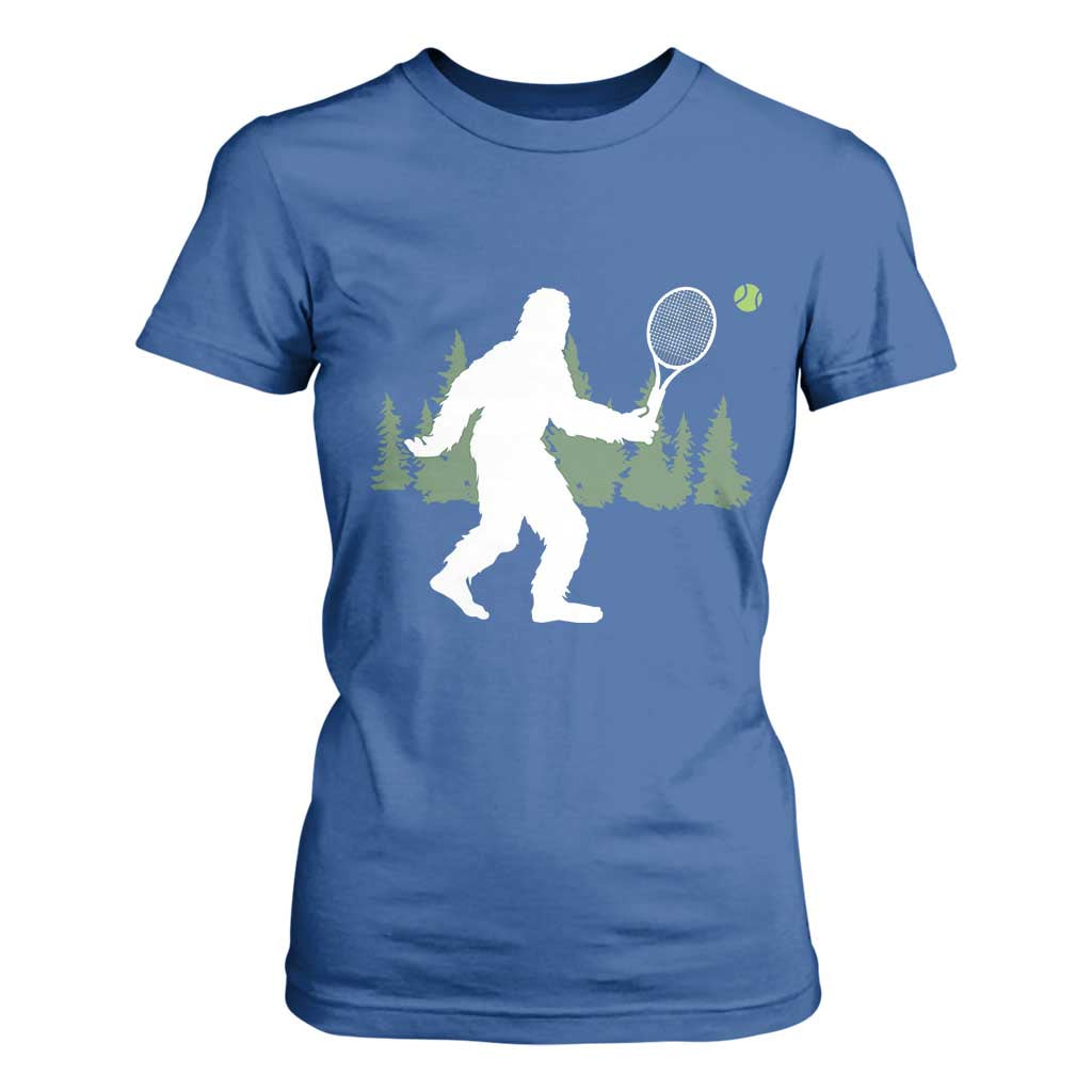 Funny Sasquatch Tennis Player T Shirt For Women Folklore Cryptid Gift TS12 Royal Blue Print Your Wear