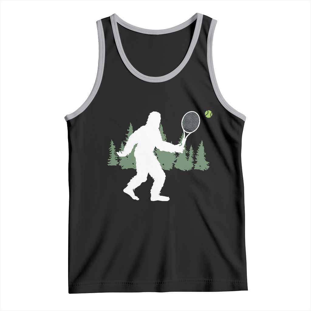 Funny Sasquatch Tennis Player Tank Top Folklore Cryptid Gift TS12 Black Athletic Heather Print Your Wear