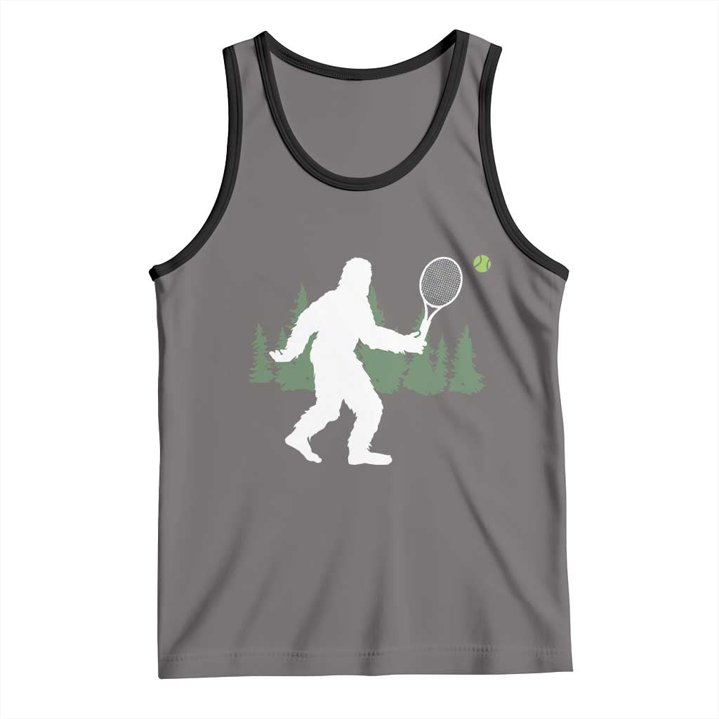 Funny Sasquatch Tennis Player Tank Top Folklore Cryptid Gift TS12 Deep Heather Black Print Your Wear