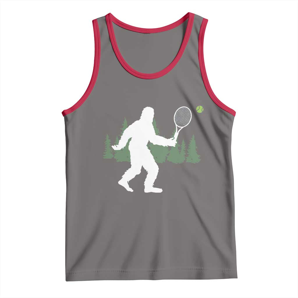 Funny Sasquatch Tennis Player Tank Top Folklore Cryptid Gift TS12 Deep Heather Red Print Your Wear