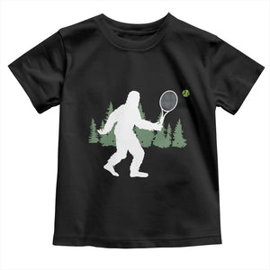 Funny Sasquatch Tennis Player Toddler T Shirt Folklore Cryptid Gift TS12 Black Print Your Wear