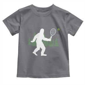 Funny Sasquatch Tennis Player Toddler T Shirt Folklore Cryptid Gift TS12 Charcoal Print Your Wear