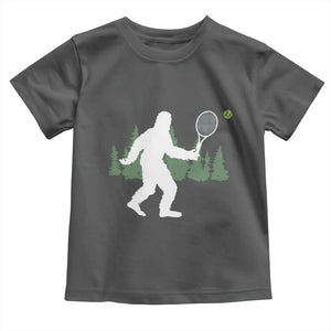 Funny Sasquatch Tennis Player Toddler T Shirt Folklore Cryptid Gift TS12 Dark Heather Print Your Wear