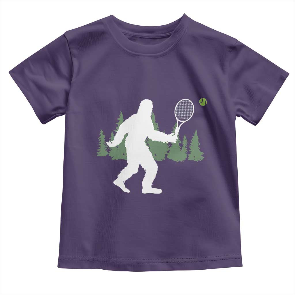 Funny Sasquatch Tennis Player Toddler T Shirt Folklore Cryptid Gift TS12 Purple Print Your Wear