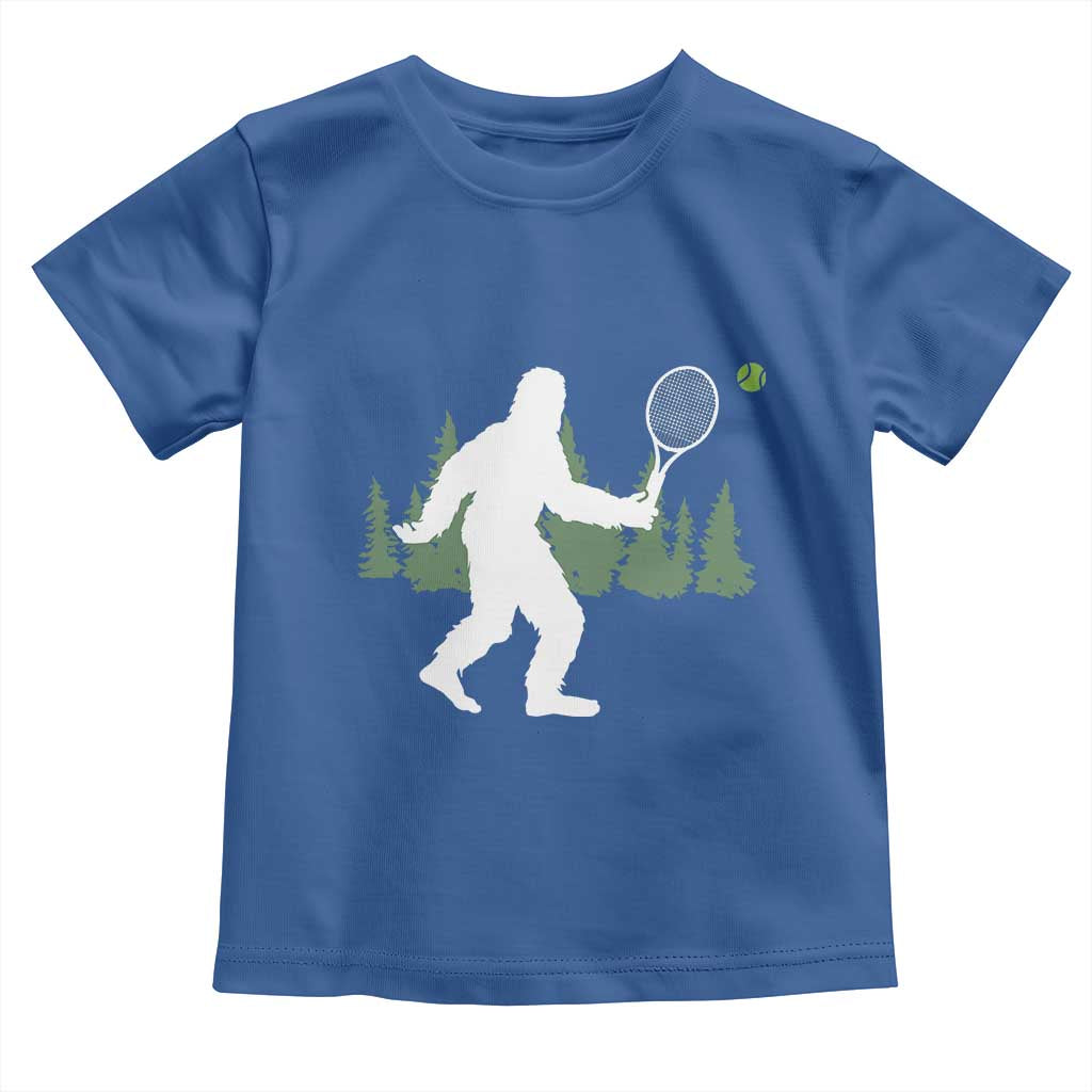 Funny Sasquatch Tennis Player Toddler T Shirt Folklore Cryptid Gift TS12 Royal Blue Print Your Wear