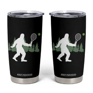 Funny Sasquatch Tennis Player Tumbler Cup Folklore Cryptid Gift TS12 Black Print Your Wear