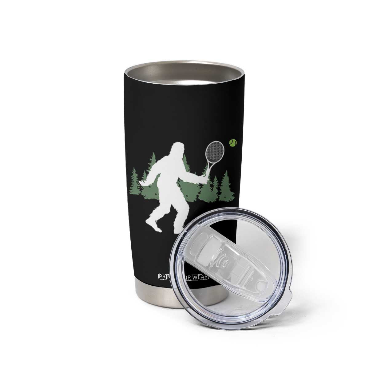 Funny Sasquatch Tennis Player Tumbler Cup Folklore Cryptid Gift TS12 Print Your Wear