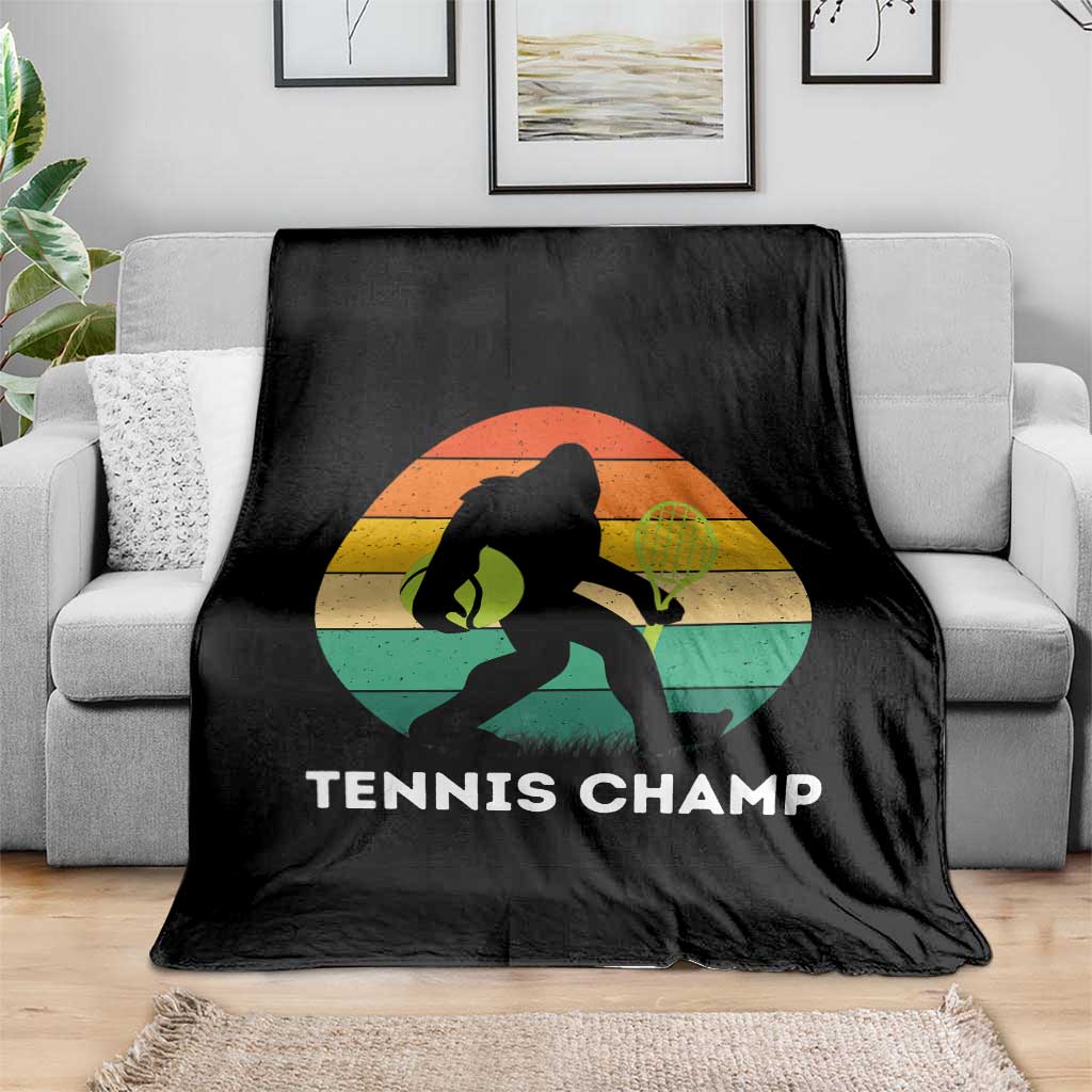 Vintage Retro Bigfoot Tennis Player Gift Throw Blanket Tennis Champ TS12 Print Your Wear