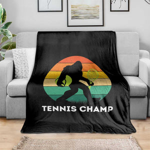 Vintage Retro Bigfoot Tennis Player Gift Throw Blanket Tennis Champ TS12 Print Your Wear